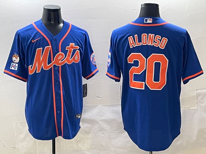 Men New York Mets #20 Alonso Blue Game 2025 Nike MLB Jersey style 2->new york mets->MLB Jersey